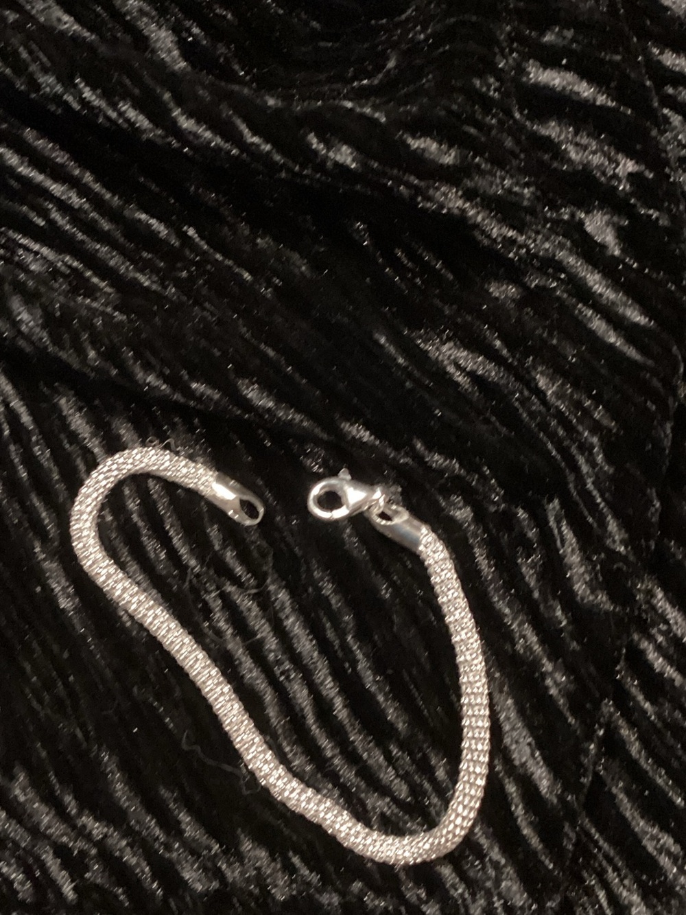 Womens Silver Braided Popcorn Ice Chain Bracelet with Lobster Clasp